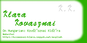 klara kovasznai business card